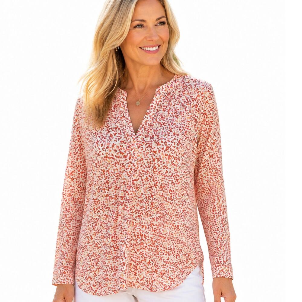 Arctic Cool Cooling Top Womens Small Summer Coral Canopy Floral UPF 50+ Shirt
